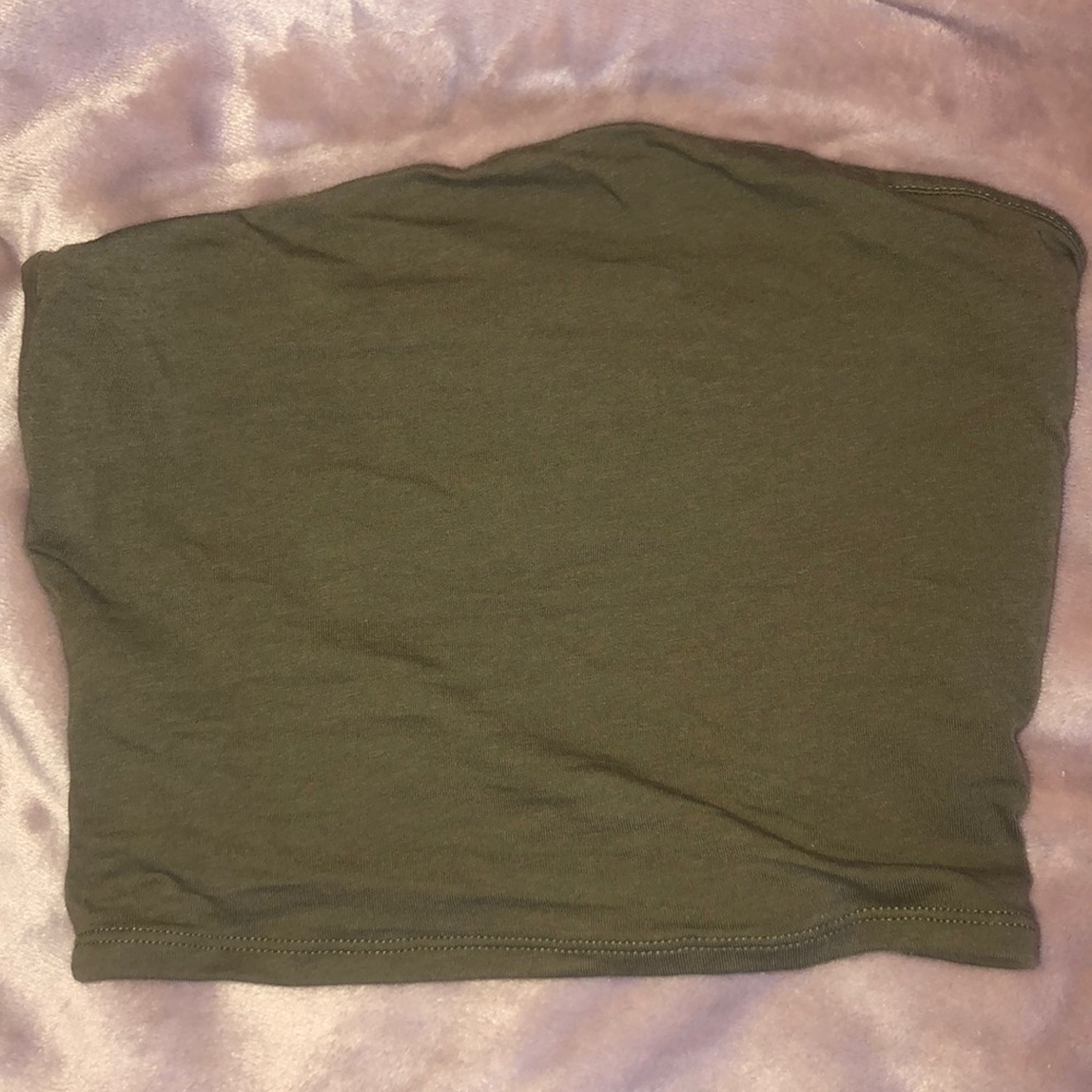 navy green tube top